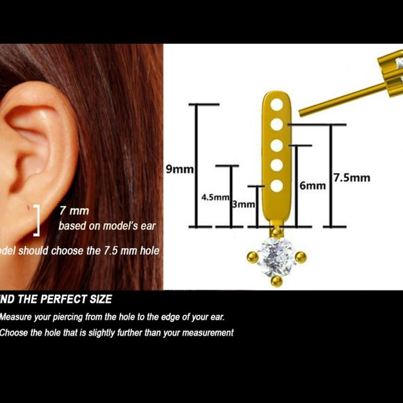 14K Gold Minimalist Set: 1pc Earring Jacket, 1pc Huggie Hoop, 1pc Ear Climbers - Picture 4 of 14